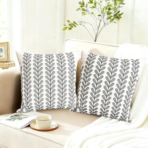 Decorative Throw Pillow Covers Set of 2 Black pillow covers 16x16 inch