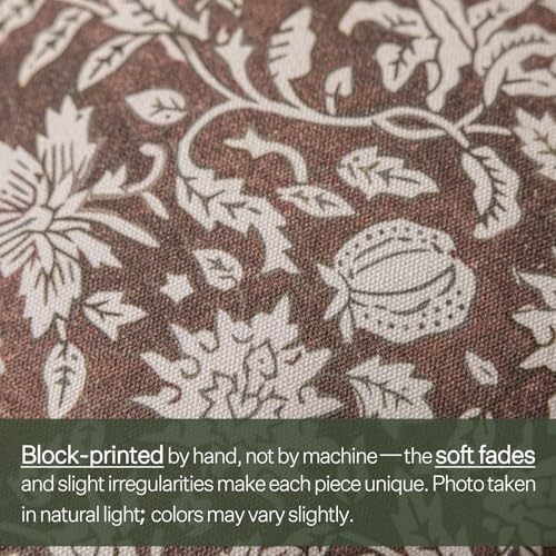 DWR Floral Throw Pillow Covers 18x18 Set of 2, Block Print Decorative