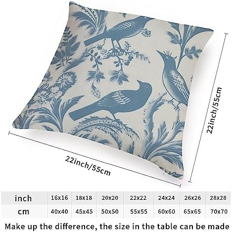 ArogGeld Asian Style Chinoiserie Cushion Cover Teal Blue Chinoiserie