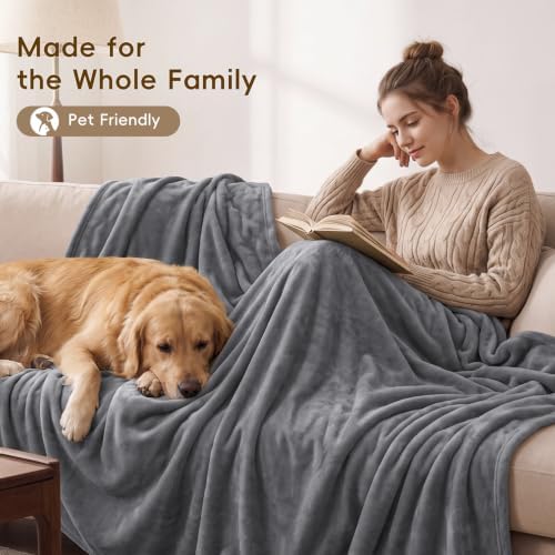 PHF Fleece Blanket King 108"x90" - 300GSM Lightweight Airy Warmth