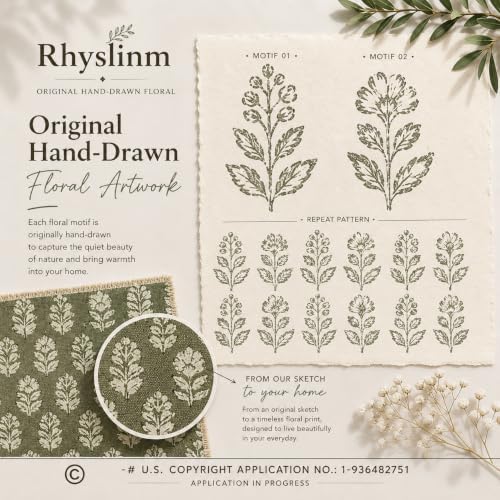 2 Pack Decorative Floral Print Pillow Covers 18x18in, Cinnamon