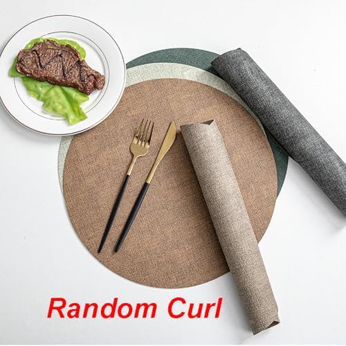 Faux Leather Placemats and Coasters Set of 6, Washable Reversible