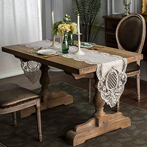 ARTABLE Macrame Lace Table Runner Vintage Floral Embroidery