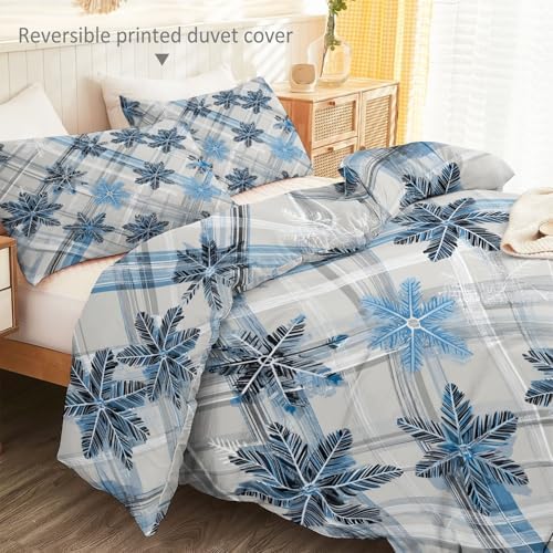Retro Duvet Cover Set California King, 3pc Reversible Gingham Plaid