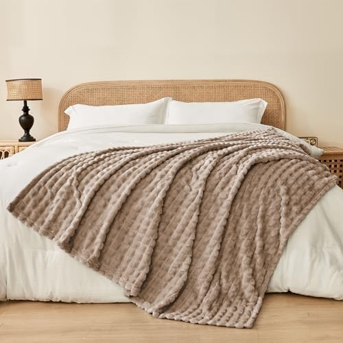 FY FIBER HOUSE Bed Blanket for Couch Soft Warm Fuzzy King Size