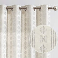 jinchan Linen Curtains Farmhouse Boho Drapes 63 Inch Grommet 2 Panels