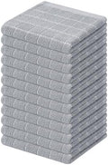 Mordimy Cotton Terry Checkered Dish Cloths, 12"x 12", 12 Pack, Light