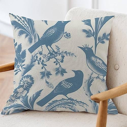 ArogGeld Asian Style Chinoiserie Cushion Cover Teal Blue Chinoiserie