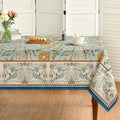 Horaldaily Floral Bordered French Square Tablecloth, 60x60 Inch
