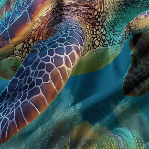 King Duvet Cover Set Soft Microfiber Animals Sea Turtles Sky Blue