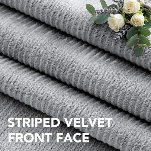 H.VERSAILTEX Velvet 100% Blackout Curtains 55x108 Gray 2 Panels
