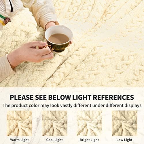 FY FIBER HOUSE Fleece Throw Blankets with 3D Pattern – Warm Super Soft