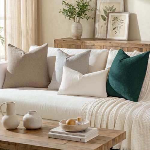 a moment Pack of 2 Decorative Chenille Throw Pillow Covers with Twill