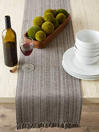 DII Variegated Tabletop Collection, Table Runner3x108, Gray