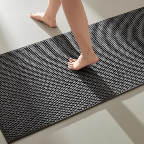 BULULOM Bathroom Runner Rugs, Extra Soft Absorbent Waffle Long Bath