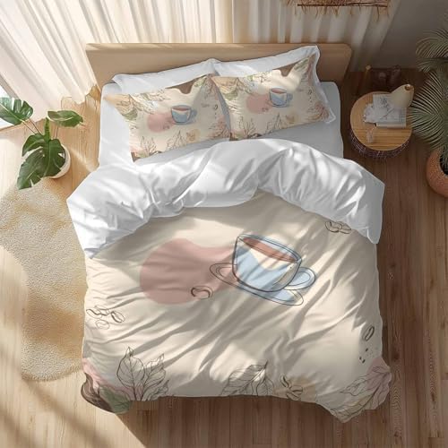 LooPoP Duvet Cover Set Queen SizeBoho Coffee Comforter Sets 3 Pieces