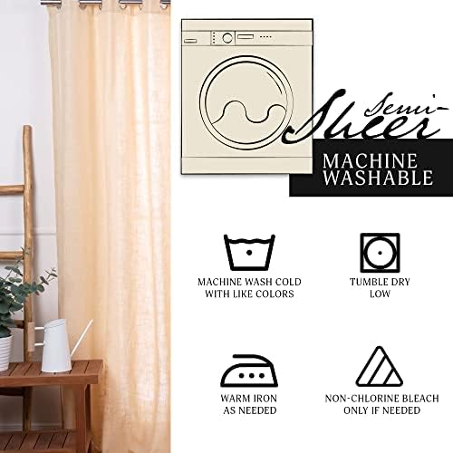 Home Fashion Linen Blend Curtains - Stainless Steel Nickel Grommet Top