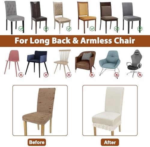 Velvet Dining Room Chair Cover Stretch Thicker Dining Chair Covers Set