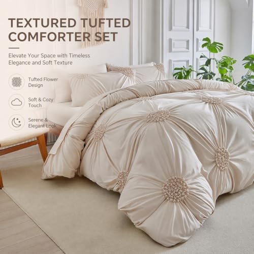Elegant Pinch Pleat Duvet Cover Set, Luxury Brushed Microfiber