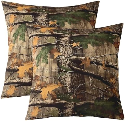 Feelyou Brown Branch Cushion Case Leaf Pattern Throw Pillow Covers