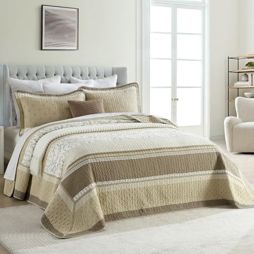 PANGUSHAN 120"×120" 100% Cotton Oversized Bedspread, California King