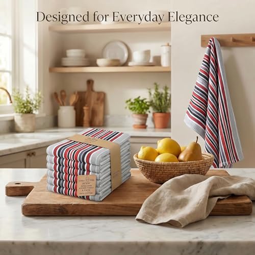 Urban Villa Kitchen Towels Cotton Dish Towels 20”x30” (Set of 6) Grey