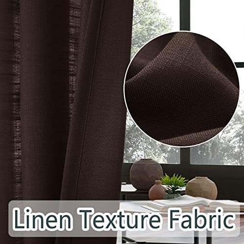 Macochico Nicklet Grommet Curtain,100 x 96 Inch Natural Linen Curtains