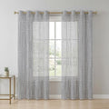 Light Grey Sheer Curtains 63 Inch Long 2 Panels, Country Vintage