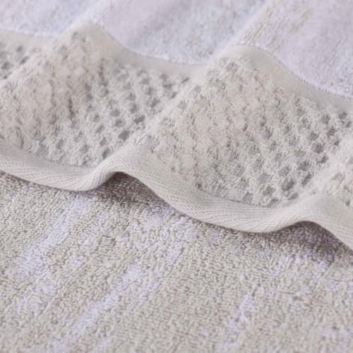 SUPERIOR Cotton Bathroom Towel Set, Plush Absorbent, 12 Piece, Stone