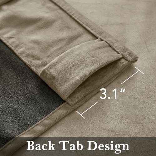StangH Taupe Room Darkening Curtains 84 inches Back Tab, 2 Panels