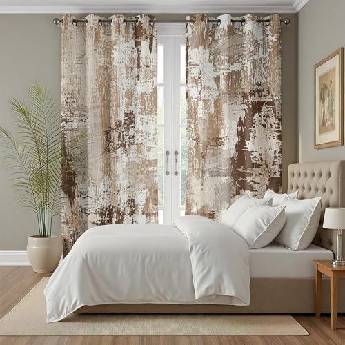 Abstract Curtains Blackout, Modern Distressed Curtains, Contemporary