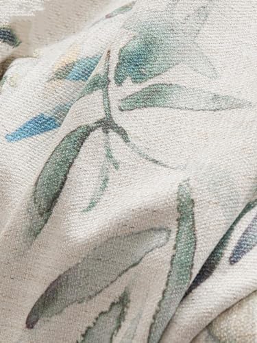 Beige White Linen Curtains 63 Inches Long for Living Room Bedroom