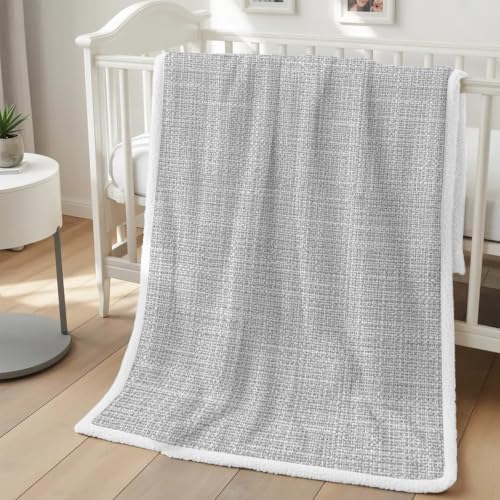 Silver Gray Solid Sherpa Fleece Blanket Minimalist Cloth Cool Gray