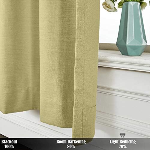 TWOPAGES Elegant Natural Solid Khaki Curtain for Bedroom, Heavyweight