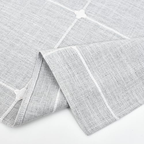 NEWISHER Farmhouse Embroidered Plaid Tablecloth Square 70 x 70 Inch