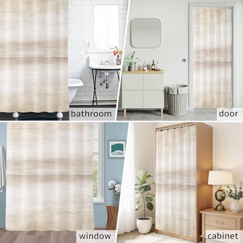Khaki Shower Curtain 84 inches Extra Long Abstract Light Beige Ombre