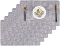 Place Mats Set of 6, Faux Leather Placemats Waterproof Oilproof, Stain