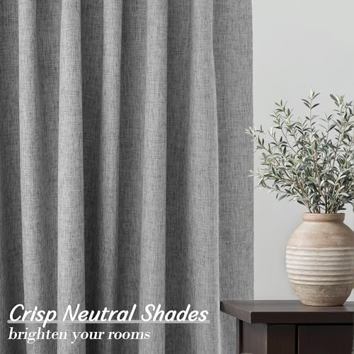 Blackout Curtains for Bedroom 63 Inch Length, Grey 2 Panels Set