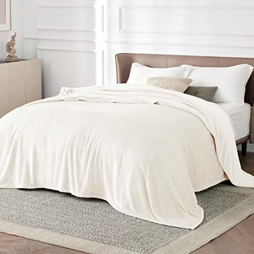 Bedsure Fleece Blanket California King Cream&California King
