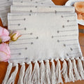 Boho Table Runner with Tassel for Kitchen Dining 72 Inch Long Rustic