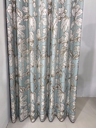 Room Darkening Curtains 72 inches Long for Living Room Floral Jacquard