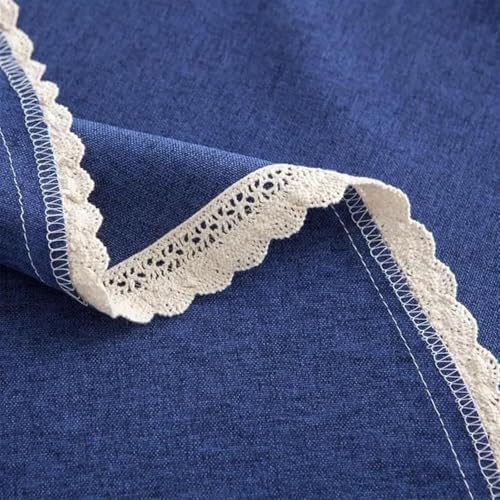 Round Tablecloth 1 Piece Solid Cotton Linen Lace Table Cover(90cm)