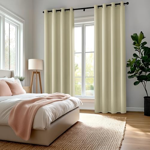 Deconovo 100% Blackout Curtains for Living Room 108 Inch Long 2 Panels
