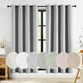 Jubilantex Faux Linen Blackout Curtains Grey Grommet Top 63" L 2