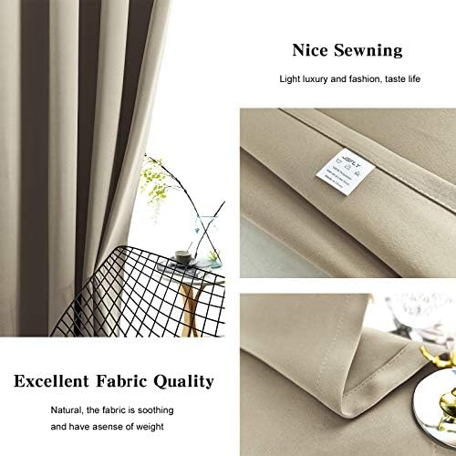 Blackout Curtains for Bedroom 2 Panels 108 W x 84 L Inches Beige