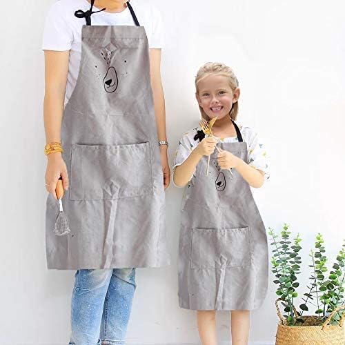 2 Pack Cotton Adjustable Parent and Child Apron with Pockets Mommy and