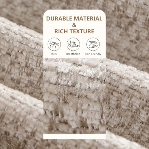 Chair Cushions for Dining Chairs, Washable Chair Pads, Beige, 4 Pack