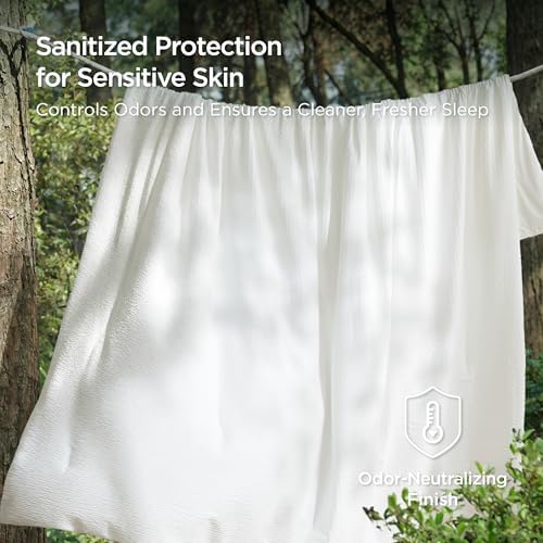 Bedsure Cooling Comforters Queen Size, White Seersucker Cool Bedding