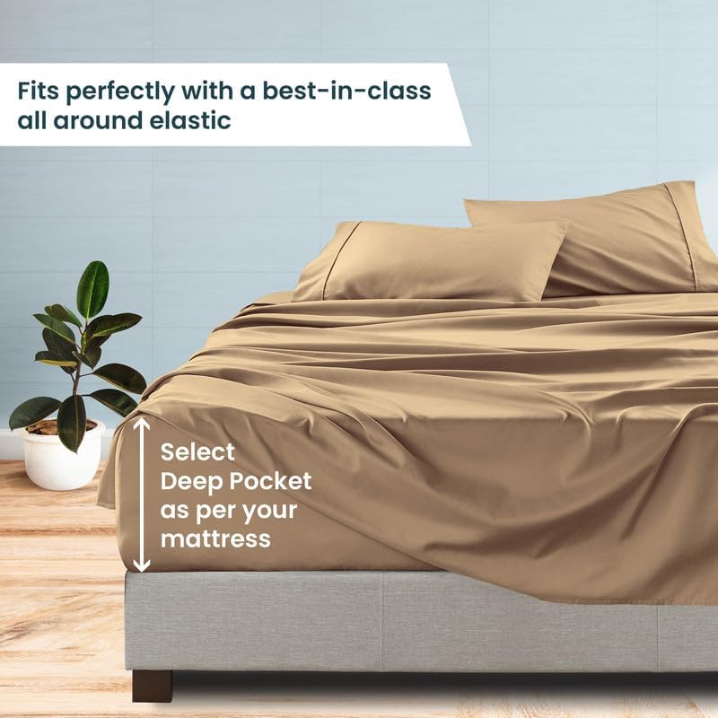 4 Piece Sheet Set – Real 800 Series 100% Egyptian Cotton, 15 Inch Deep
