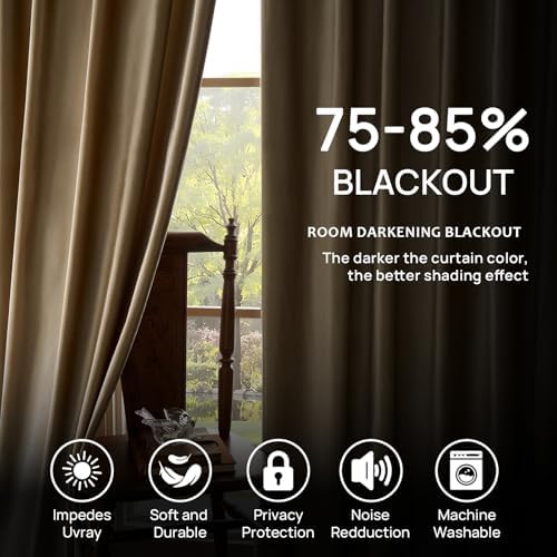 Taupe Velvet Pinch Pleated Curtains: 96 Inches Long 2 Panels Set